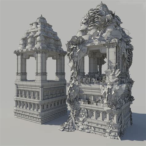 Wireframe Render In Mayamentalray All Building Share Many Instances