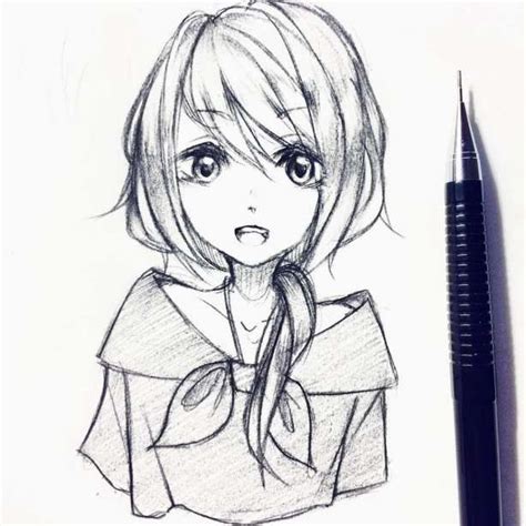 17 Sketch Drawing Anime Simple Girl Drawing