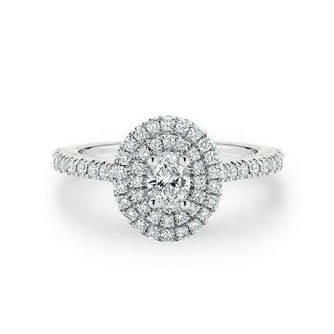 Oval Shape Double Halo Diamond Engagement Ring A2368