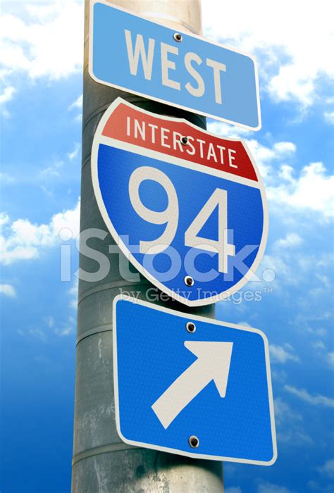 Interstate 94 Road Sign Stock Photos
