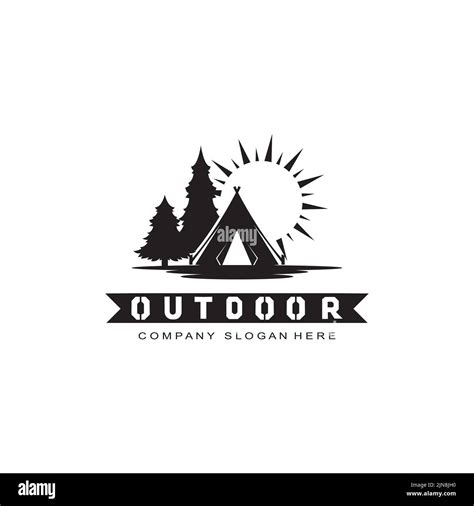 Campingoutdoor Logo Icon Vector Concept Retro Illustration Design