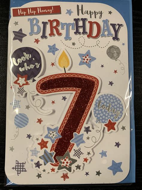 Age 7 Boy Happy Birthday Card Large The Card Centre
