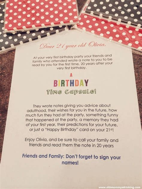 First Birthday Time Capsule Letter Examples