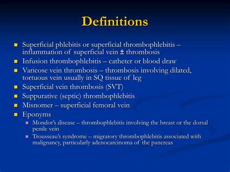 Superficial Vein Thrombosis Treatment Guidelines