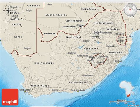 Shaded Relief 3d Map Of South Africa