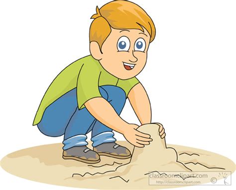 Outdoors Clipart Boy Playing With Sand 433 Classroom Clipart