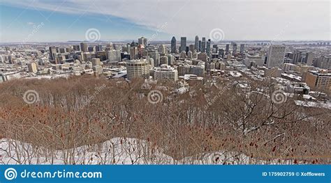 Montreal Cityscape With Skyscrapers Seen From Kondiaronk Belvedere