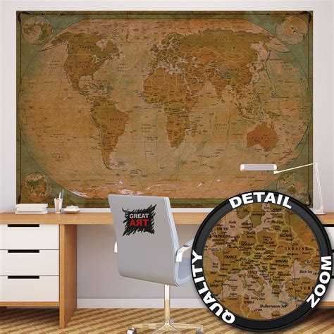 Great Art Poster Historical World Map Poster Xxl Wall Picture