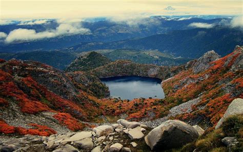 Nature Landscape Mountain Lake Forest Shrubs Chile National Park