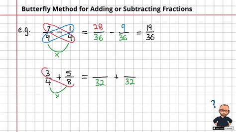 Adding And Subtracting Fractions Butterfly Method Youtube