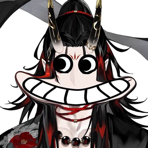 An Anime Character With Horns And Fangs On His Head