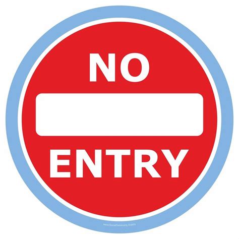 A Red And White No Entry Sign With The Words No Entry In It
