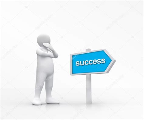 White Figure Choosing The Road To Success Stock Photo By