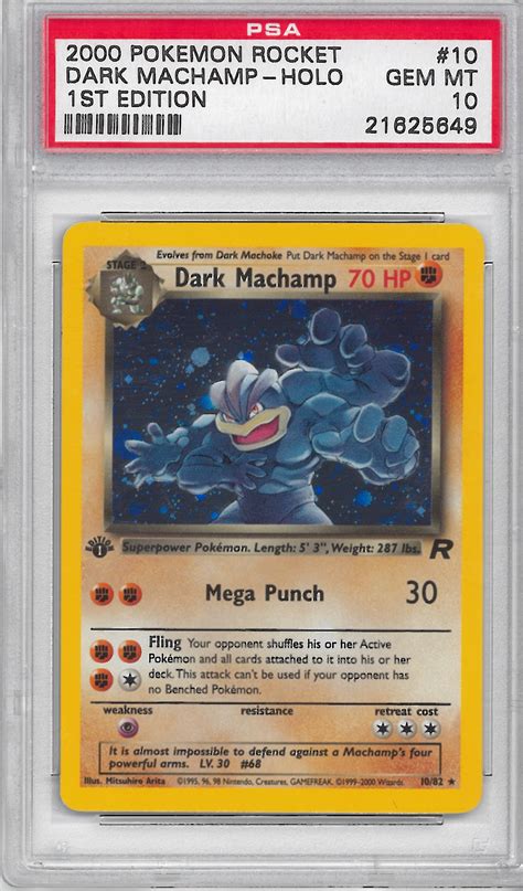 What makes this card truly unique is how wizards of the coast made the pokémon shiny opposed to the traditional foil background. Pokemon Team Rocket 1st Edition Single Dark Machamp 10/82 - PSA 10 - *21625649* | DA Card World
