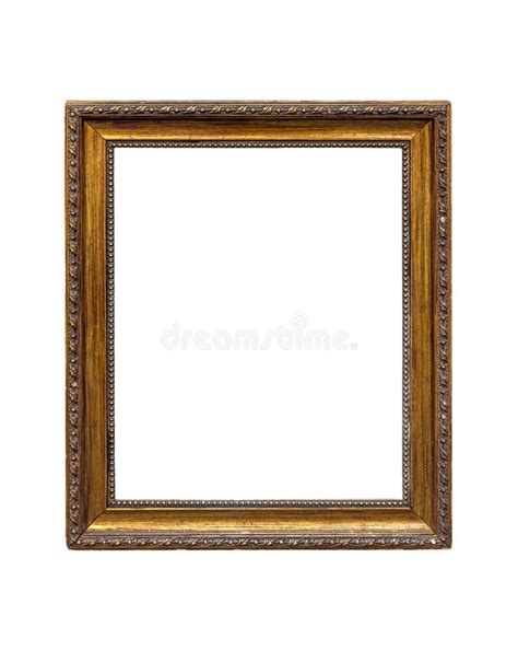 Old Antique Golden Frame Isolated On White Background Stock Image