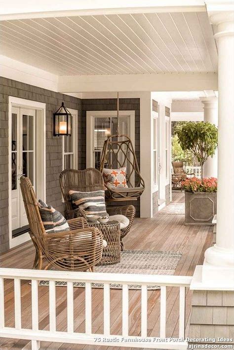 75 Rustic Farmhouse Front Porch Decorating Ideas House With Porch