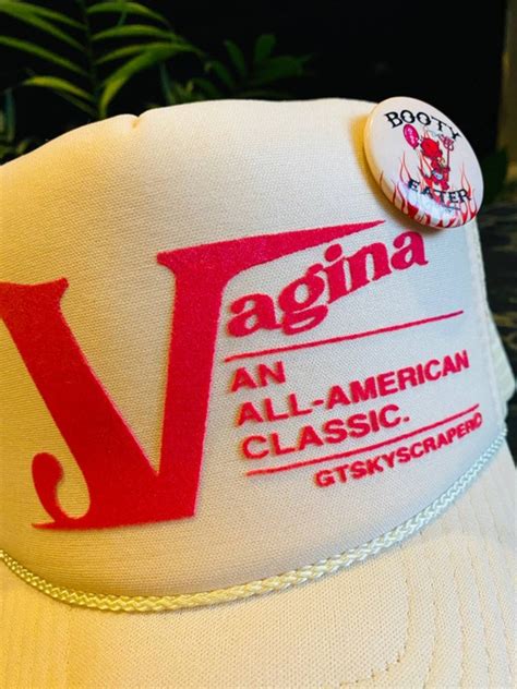 Vintage Vagina Classic Logo Lx Trucker In Cream Grailed