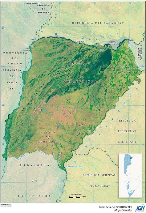 Mapa Satelital De La Provincia De Corrientes Argentina Ex