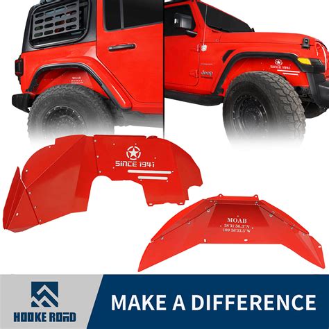 Hookeroad Jeep Jl Front And Rear Inner Fender Liners For 2018 2023 Jeep