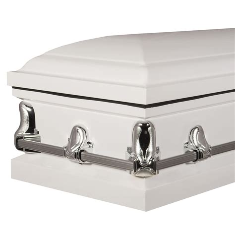 Orion Series White Steel Casket With White Interior Titan Casket