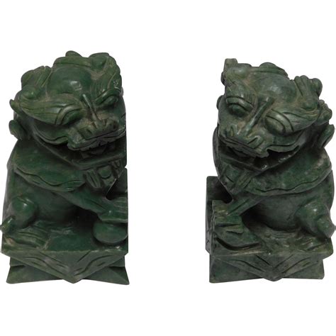 Chinese Onyx Foo Dog Bookends From Antiquegal On Ruby Lane