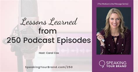 Lessons Learned From 250 Podcast Episodes With Carol Cox Speaking