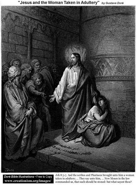 Jesus And The Woman Taken In Adultery Gustave Dore