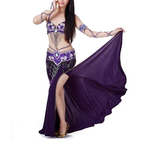 Belly Dance Costume 3pcs Braandbeltandskirt Sexy Dancing Women Dance