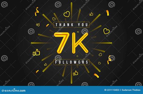 Thank You 7k Followers Design Celebrating 7000 Or Seven Thousand