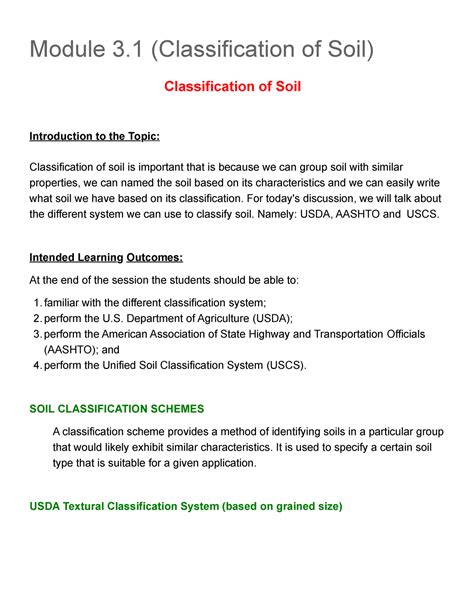 Module Classification Of Soil Geotechnical Engineering Module My XXX