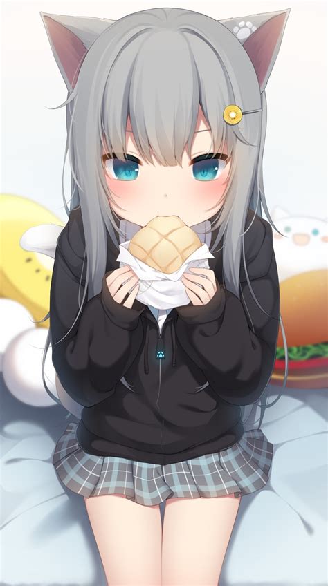 Kawaii Anime Girl Eating Anime Wallpaper Hd