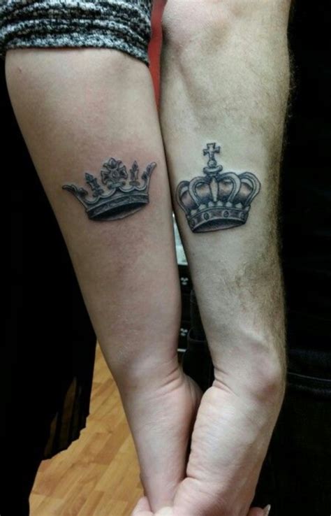 45 cute king and queen tattoo for couples buzz16