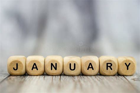 The Word January On Wooden Cubes Month Of Year Stock Image Image Of