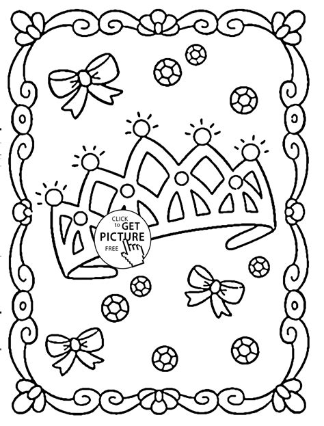 Here is a free coloring page of crown. Princess Crown coloring page for kids, for girls coloring ...