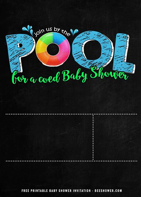 Free Pool Party Coed Invitation Templates Free Printable Baby Shower