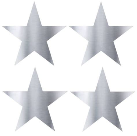 Silver Star Stickers Metallic Silver Foil Star Labels 45mm Stars Packet
