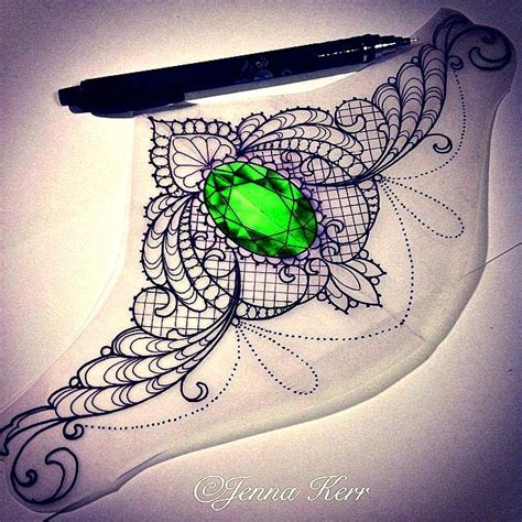 Gem Birthstone Sternum Tattoo Peridot Tattoos Pinterest Tatuajes