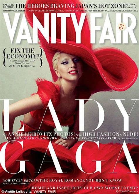 Lady Gaga Vanity Fair January 2012 Cover Taken Over By Sprawling Red Outfit Photo Video