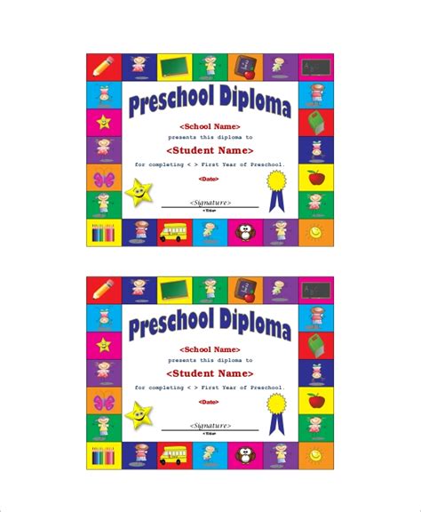 Preschool graduation certificates to present to children at the end of the year. FREE 6+ Sample Graduation Certificate Templates in PDF