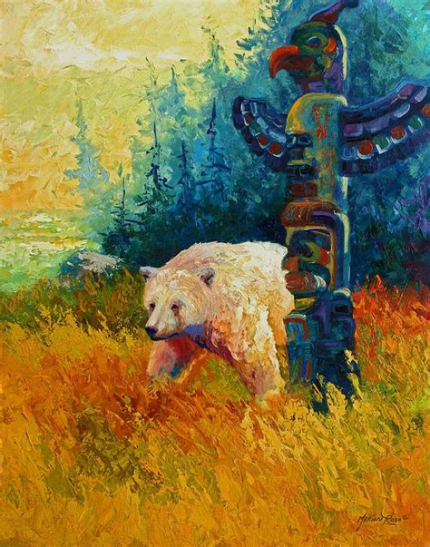 Kindred Spirits Kermode Spirit Bear Art Print By Marion Rose
