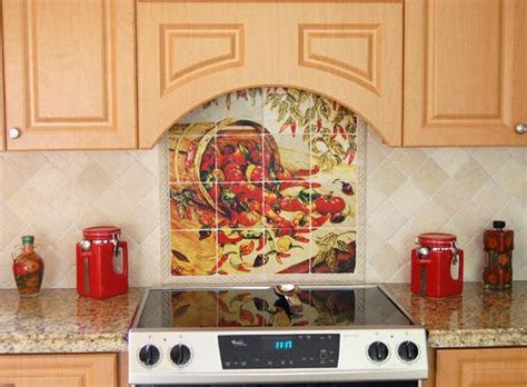 The country porch features the chili pepper kitchen decorating theme from park designs. kitchen tile ideas for backsplash | Chile Pepper Tiles ...