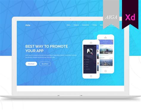 Ознакомьтесь с этим проектом Behance Asla App Landing Page