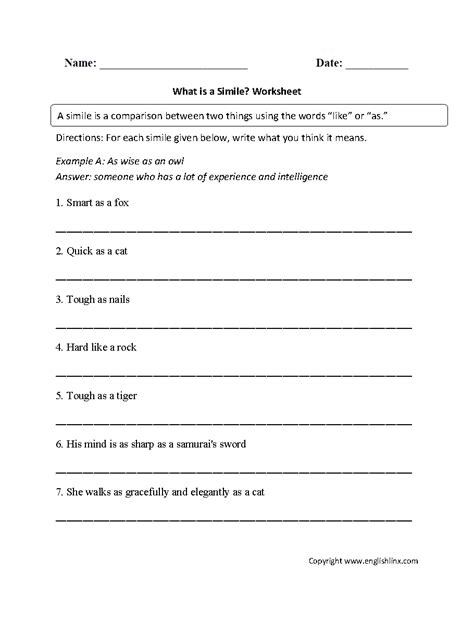 Worksheet Figurative Language Worksheets 5th Grade Grass Fedjp