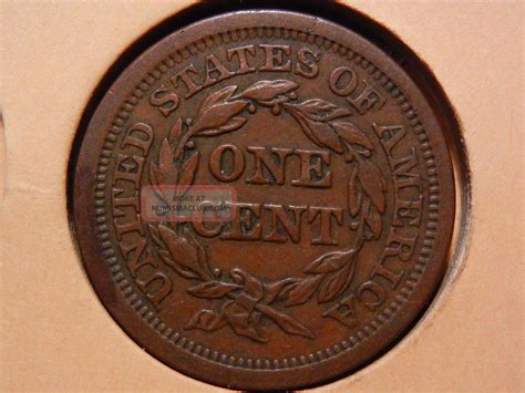 1852 Coronet Braided Hair Large Cent Penny Old Us Copper Coin