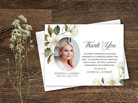 Thank You Notes After Funeral Template