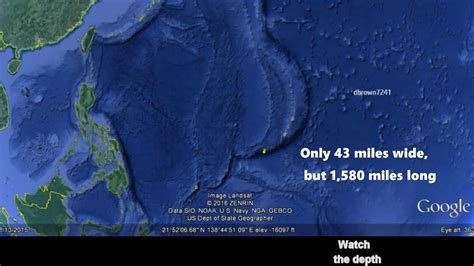 It is also the deepest known location on earth itself. Mariana Trench - 7 miles straight down in the Ocean - YouTube