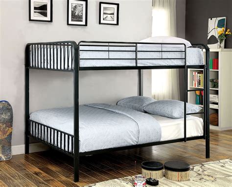 Clement Black Full Over Full Metal Bunk Bed Cm Bk928ff Furniture Of America