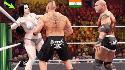 Brock Lesnar Vs 2 Indian Female Wrestlers WWE Friday Night