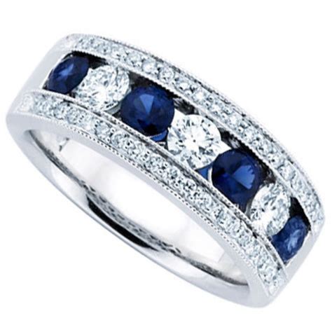 Ladies Blue Sapphire Wedding Band Ring 18kt 1000x1000 