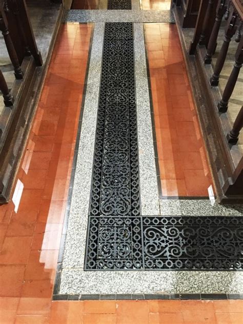 Quarry And Marble Floor Tiles Renovated At A 12th Century Church In